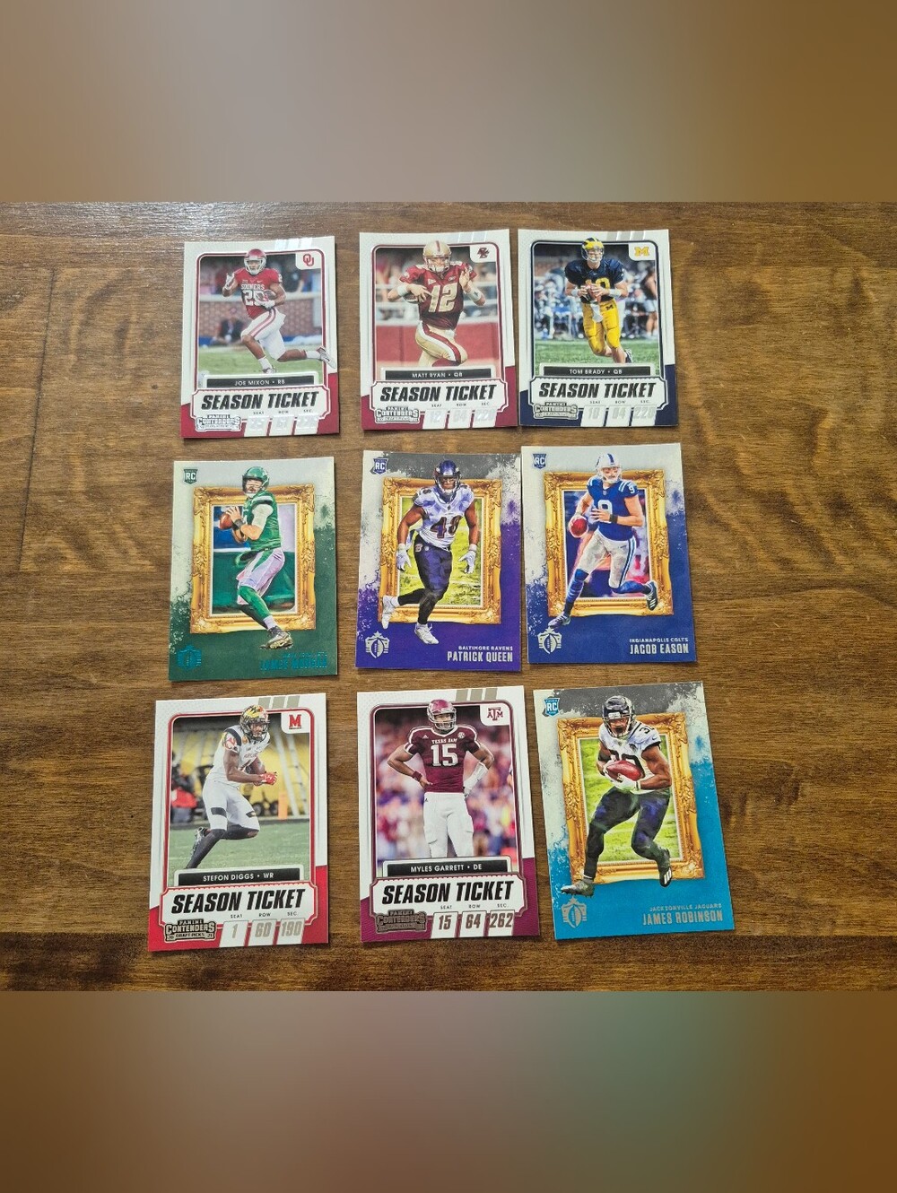 Panini Football Season Ticket Card Collection - Red, Blue, Green, Gold